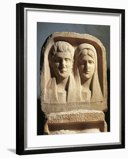 Bulgaria, Laskarevo, Funerary Bas-Relief Portraying a Couple-null-Framed Giclee Print