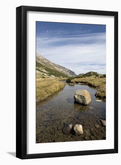 Bulgaria, Pirin Mountains, Pirin National Park, Stream with Large Stone-null-Framed Giclee Print