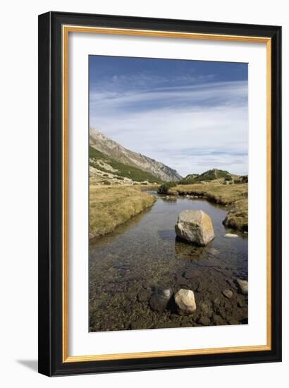 Bulgaria, Pirin Mountains, Pirin National Park, Stream with Large Stone-null-Framed Giclee Print