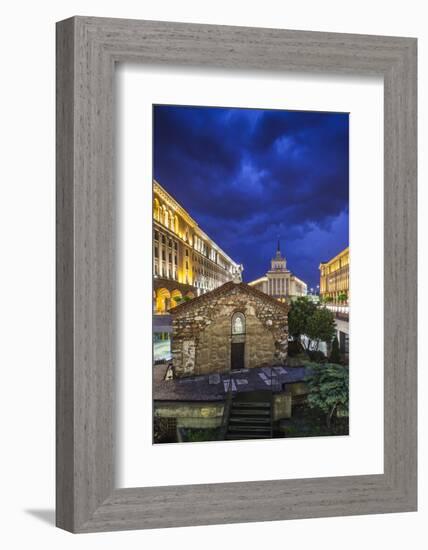 Bulgaria, Sofia, Ploshtad Nezavisimost Square, Government Buildings-Walter Bibikow-Framed Photographic Print