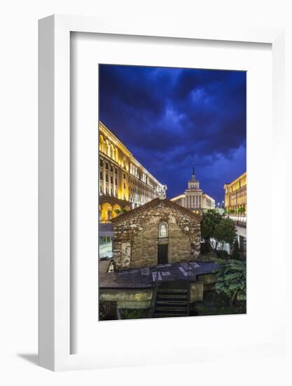 Bulgaria, Sofia, Ploshtad Nezavisimost Square, Government Buildings-Walter Bibikow-Framed Photographic Print