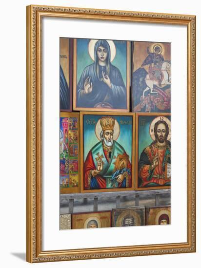 Bulgaria, Sofia, Souvenir Icons for Sale-Walter Bibikow-Framed Photographic Print
