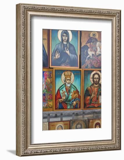 Bulgaria, Sofia, Souvenir Icons for Sale-Walter Bibikow-Framed Photographic Print