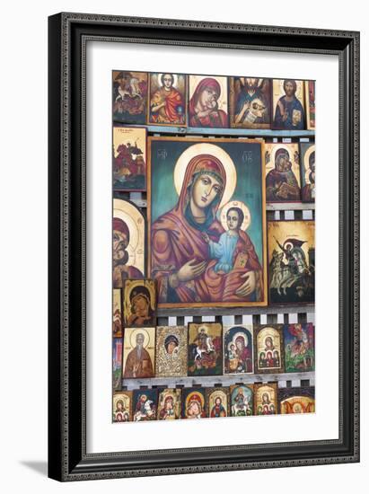 Bulgaria, Sofia, Souvenir Icons for Sale-Walter Bibikow-Framed Photographic Print