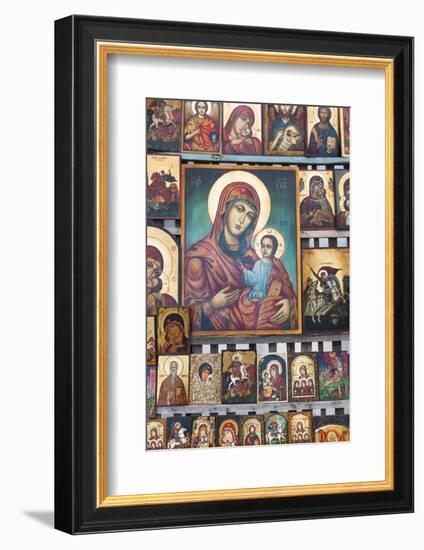 Bulgaria, Sofia, Souvenir Icons for Sale-Walter Bibikow-Framed Photographic Print