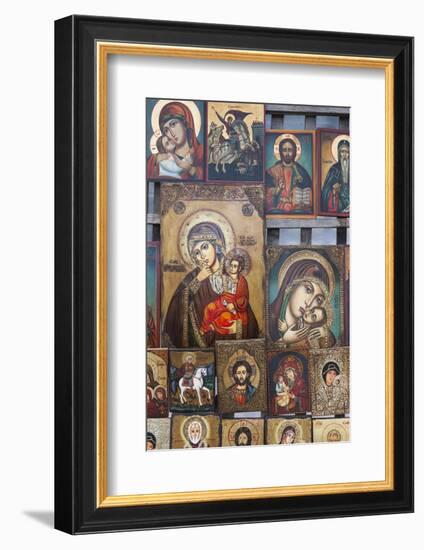 Bulgaria, Sofia, Souvenir Icons for Sale-Walter Bibikow-Framed Photographic Print