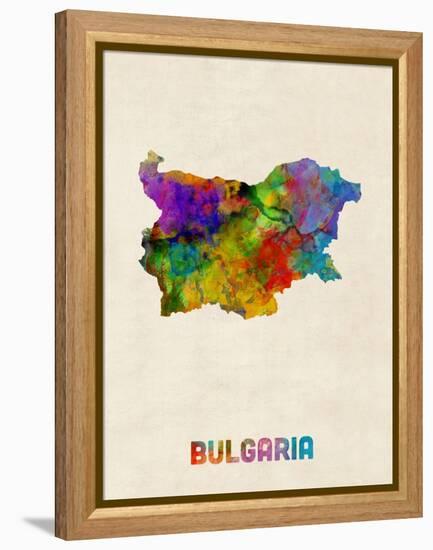 Bulgaria Watercolor Map-Michael Tompsett-Framed Stretched Canvas