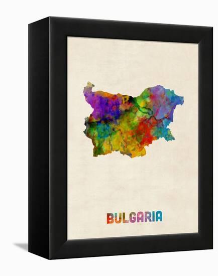 Bulgaria Watercolor Map-Michael Tompsett-Framed Stretched Canvas