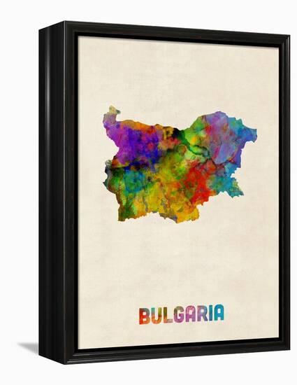 Bulgaria Watercolor Map-Michael Tompsett-Framed Stretched Canvas