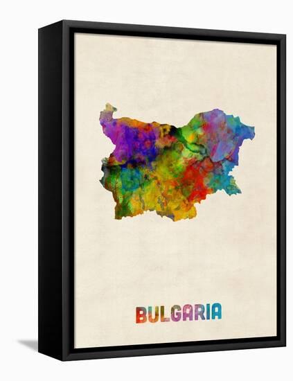 Bulgaria Watercolor Map-Michael Tompsett-Framed Stretched Canvas