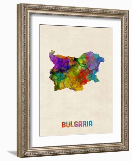 Bulgaria Watercolor Map-Michael Tompsett-Framed Art Print