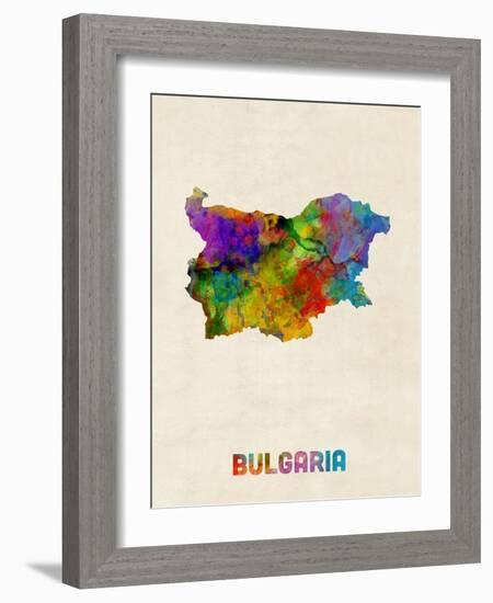 Bulgaria Watercolor Map-Michael Tompsett-Framed Art Print