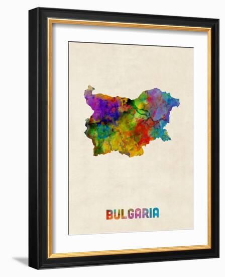 Bulgaria Watercolor Map-Michael Tompsett-Framed Art Print