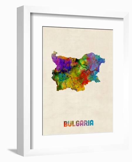 Bulgaria Watercolor Map-Michael Tompsett-Framed Premium Giclee Print