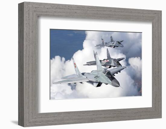 Bulgarian and Polish Air Force Mig-29S Aircraft Flying over Bulgaria-Stocktrek Images-Framed Photographic Print