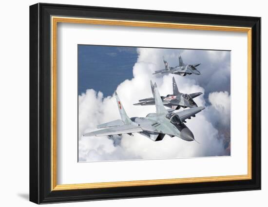 Bulgarian and Polish Air Force Mig-29S Aircraft Flying over Bulgaria-Stocktrek Images-Framed Photographic Print