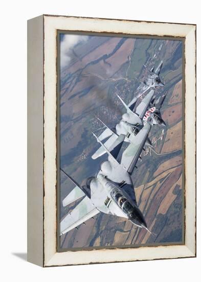 Bulgarian and Polish Air Force Mig-29S Planes Flying over Bulgaria-Stocktrek Images-Framed Premier Image Canvas