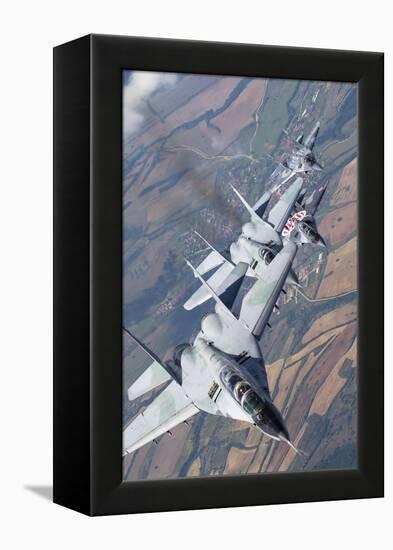 Bulgarian and Polish Air Force Mig-29S Planes Flying over Bulgaria-Stocktrek Images-Framed Premier Image Canvas