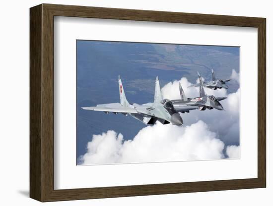 Bulgarian and Polish Air Force Mig-29S Planes Flying over Bulgaria-Stocktrek Images-Framed Photographic Print