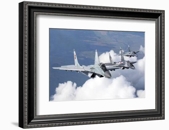 Bulgarian and Polish Air Force Mig-29S Planes Flying over Bulgaria-Stocktrek Images-Framed Photographic Print