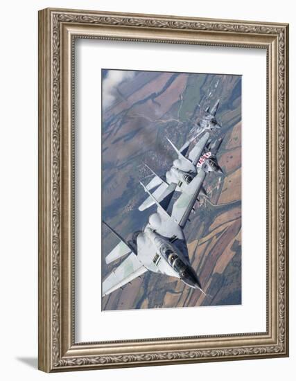 Bulgarian and Polish Air Force Mig-29S Planes Flying over Bulgaria-Stocktrek Images-Framed Photographic Print