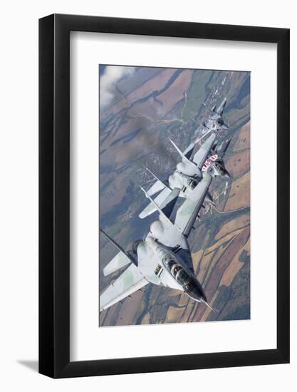 Bulgarian and Polish Air Force Mig-29S Planes Flying over Bulgaria-Stocktrek Images-Framed Photographic Print