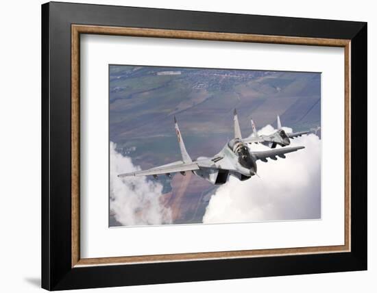 Bulgarian and Polish Air Force Mig-29S Planes Flying over Bulgaria-Stocktrek Images-Framed Photographic Print