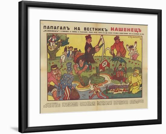 Bulgarian WW2 Political Cartoon-null-Framed Giclee Print