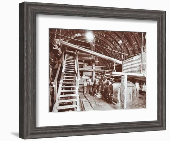 Bulkhead to Retain Compressed Air in the Rotherhithe Tunnel, London, October 1906-null-Framed Photographic Print