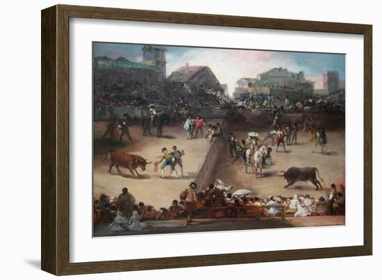 Bull Fight in a Divided Ring-Francisco de Goya-Framed Art Print