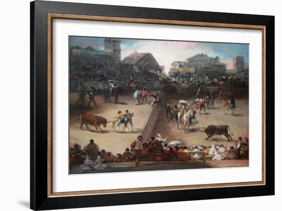 Bull Fight in a Divided Ring-Francisco de Goya-Framed Art Print