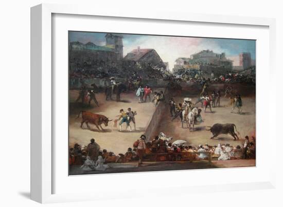 Bull Fight in a Divided Ring-Francisco de Goya-Framed Art Print