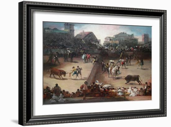 Bull Fight in a Divided Ring-Francisco de Goya-Framed Art Print