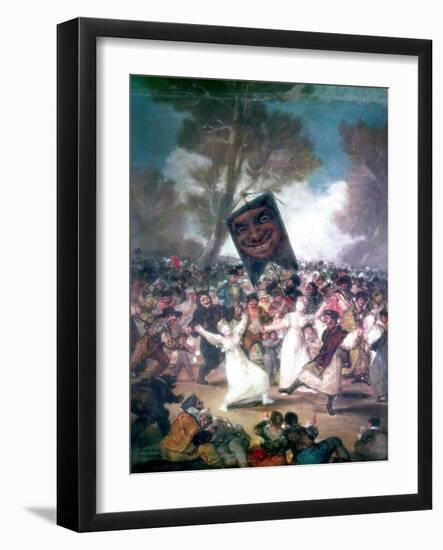 Bull Fight in a Village, 1812-1814-Francisco de Goya-Framed Giclee Print