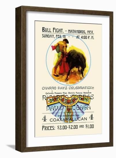 Bull Fight-Matamoros, Mexico-Curt Teich & Company-Framed Art Print