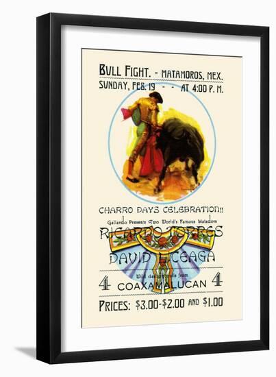 Bull Fight-Matamoros, Mexico-Curt Teich & Company-Framed Art Print