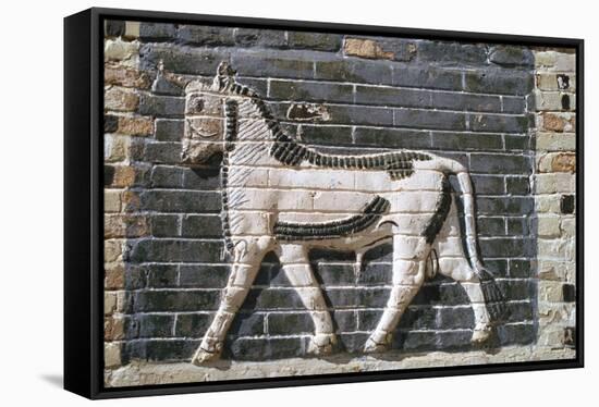 Bull, glazed bricks, Ishtar Gate, Babylon, Iraq-Vivienne Sharp-Framed Stretched Canvas