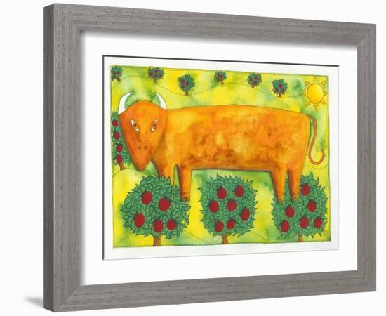 Bull in Field, 1992-Julie Nicholls-Framed Giclee Print