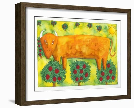 Bull in Field, 1992-Julie Nicholls-Framed Giclee Print