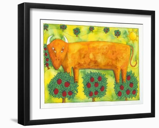 Bull in Field, 1992-Julie Nicholls-Framed Giclee Print