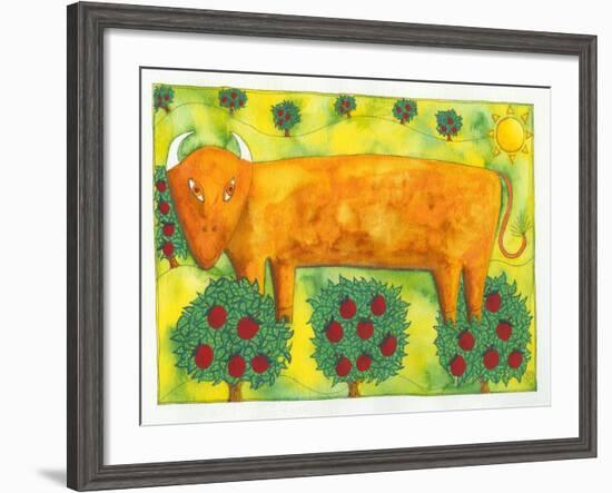 Bull in Field, 1992-Julie Nicholls-Framed Giclee Print