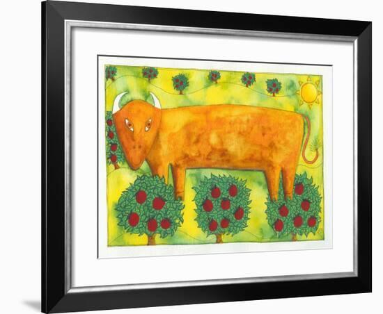 Bull in Field, 1992-Julie Nicholls-Framed Giclee Print