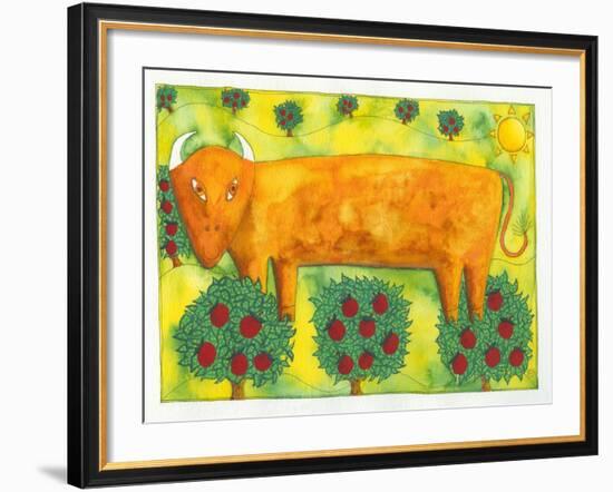 Bull in Field, 1992-Julie Nicholls-Framed Giclee Print