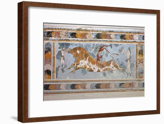 Bull-leaping' fresco from Knossos. Artist: Unknown-Unknown-Framed Giclee Print