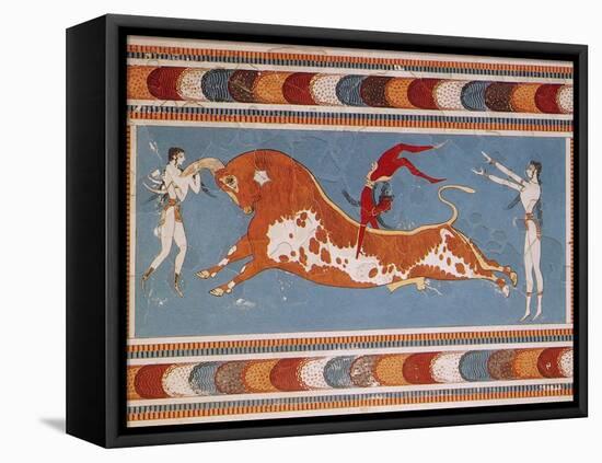 Bull-Leaping Fresco from Minoan Culture-Science Source-Framed Premier Image Canvas