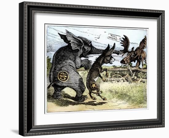 Bull Moose Campaign, 1912-W.A. Carson-Framed Giclee Print
