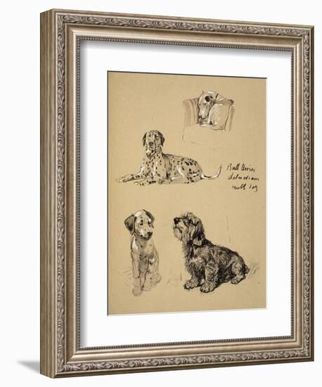 Bull Terrier, Dalmatians and Mutt Dog, 1930, Just Among Friends, Aldin, Cecil Charles Windsor-Cecil Aldin-Framed Giclee Print