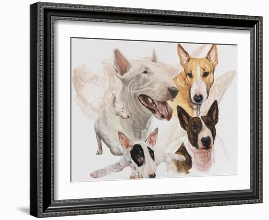 Bull Terrier with Ghost Image-Barbara Keith-Framed Giclee Print
