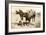 Bull Throwing Rodeo Rider-null-Framed Art Print