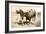 Bull Throwing Rodeo Rider-null-Framed Art Print